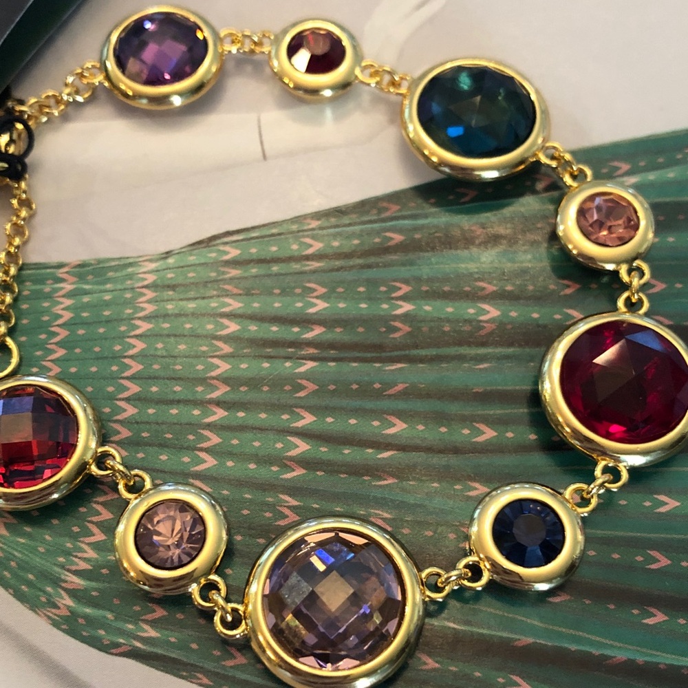 Authentic New with tag kate spade Gold-Tone Multistone Round Link Bracelet - Picture 5 of 7